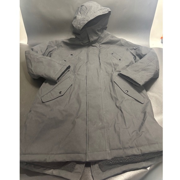 The Kooples NEW Sherpa Lined Hooded Cotton Parka Black Size Small MSRP $785‎